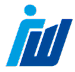 Logo azul con letras estilizadas "IW" y un punto sobre la "I".