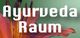 Blume mit Text: „Ayurveda Raum“ auf grünem Hintergrund.