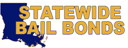 "Statewide Bail Bonds logo with state map design in blue and gold colors."