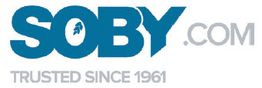 Logo med teksten "SOBY.COM" og "Trusted Since 1961" i blå og grå farver.