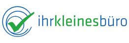 Logo mit grünem Häkchen und blauem Text: "Ihr kleines Büro".