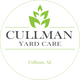 Logo of Cullman Yard Care with green leaves above the name and Cullman, AL below.