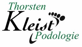 Text: "Thorsten Kleist Podologie" mit Fußabdruck-Design.