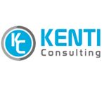 Logo von Kenti Consulting, blauer Kreis mit den Buchstaben "KC" und Text in Blau und Grau.