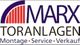 Logo von Marx Toranlagen mit Schriftzug "Montage, Service, Verkauf".