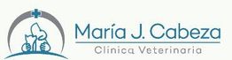 Logotipo de Clínica Veterinaria María J. Cabeza con silueta de animales y cruz veterinaria.