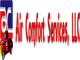 Logo of Air Comfort Services, LLC featuring a small red truck and stylized text.