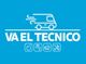 Furgoneta rápida con texto "VA EL TÉCNICO" y iconos de electrodomésticos y herramientas.