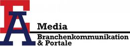 Logo mit rotem E und blauem A, Text: "Media Branchenkommunikation & Portale".