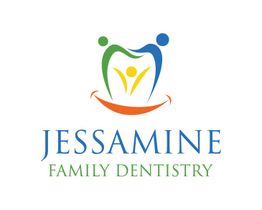 Logo of Jessamine Family Dentistry with abstract family figures forming a smile.