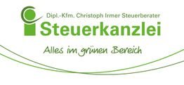 Logo der Steuerkanzlei mit Slogan "Alles im grünen Bereich" in grüner Schrift.