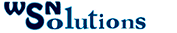 Texto estilizado que dice "WSN Solutions" en azul.