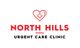 Logo of "North Hills Urgent Care Clinic" with a heart and medical cross above the text.