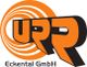 Logo mit orangefarbenem Schriftzug "UPR" und Kreismuster, darunter "Eckental GmbH".