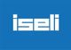 Der blaue Hintergrund zeigt das weiße Logo "iseli" in modernen, dicken Buchstaben.