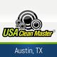 USA Clean Master logo with concentric circles above "Austin, TX."