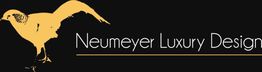 Goldenes Huhn und Text "Neumeyer Luxury Design" auf schwarzem Hintergrund.