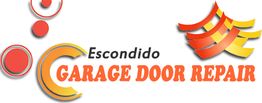 Logo for Escondido Garage Door Repair with orange, red, and yellow design elements.