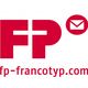 Rotes "FP"-Logo mit Briefumschlag-Symbol und URL: fp-francotyp.com.