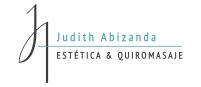 Logo de Judith Abizanda, Estética y Quiromasaje, con diseño elegante en color negro y azul.
