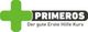 Grünes Kreuz mit Text "PRIMEROS, Der gute Erste Hilfe Kurs" daneben.