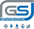 Logo van Gewoshop.nl met grijze en blauwe letters en pictogrammen voor energie en klimaat.