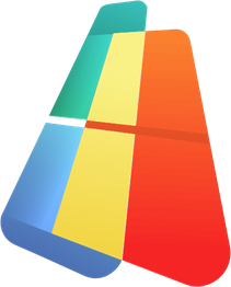 Imagem de logotipo colorido com formas triangulares sobrepostas em azul, verde, amarelo e vermelho.