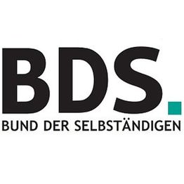 Textlogo "BDS" mit Schriftzug "Bund der Selbständigen" und einem kleinen Quadrat rechts unten.