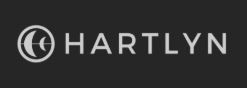 Logo of Hartlyn with a white symbolic design on a dark background.