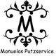 Schwarzes Ornament mit „M“ und der Schriftzug „Manuelas Putzservice“ darunter.