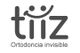 Logo de Tiiz con texto "Ortodoncia invisible" y diseño de sonrisa en las letras.
