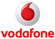 Logo von Vodafone: roter Schriftzug und Symbol auf weißem Hintergrund.