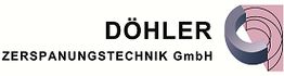 Logo von DÖHLER ZERSPANUNGSTECHNIK GmbH mit abstraktem Design in Grau und Rosa.