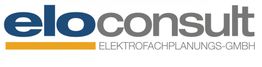 Logo von "eloconsult", einer Elektrofachplanungs-GmbH, mit grauer und blauer Schrift.