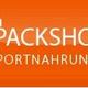 Logo mit Text "SIXPACKSHOP.DE" und "SPORTNAHRUNG" auf orangem Hintergrund.