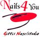 "Nails4You Logo von Gittis Nagelstudio in Rot und Schwarz mit stilisiertem Nagelmotiv."