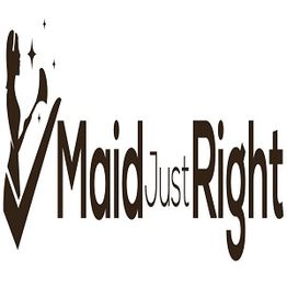 Silhouette of a maid with sparkles, next to text: "Maid Just Right."