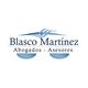 Logo con texto "Blasco Martínez Abogados - Asesores" y balanza azul clara.