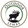 Logo mit Hirschsilhouette, grünem Kreis und Schrift "Outdoor Lemke".
