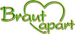 Skript "Braut apart" in Grün mit Herzmotiv im Hintergrund.