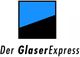 Logo mit blau-schwarzem Quadrat, darunter Text "Der GlaserExpress".