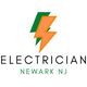 Logo with orange and green lightning bolt, text: "Electrician Newark NJ."