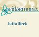 Logo von Vidarmonia und der Name Jutta Birck auf beigem Hintergrund.