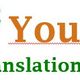 Zwei stilisierte Figuren und Text "Your Translation.de" in Orange und Grün.