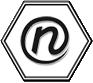 Logo in Sechseckform, darin ein stilisiertes "n" auf weißem Hintergrund.