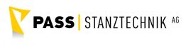 Logo von PASS Stanztechnik AG mit gelbem grafischem Element links.