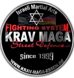 Logo für Krav Maga Street Defence e.V. mit israelischer und deutscher Flagge, seit 1999.