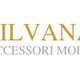 Logo con scritta "SILVANA ACCESSORI MODA" in caratteri eleganti dorati e grigi.