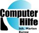 Logo mit Text: "Computer Hilfe, Inh. Marten Burow" auf blauem Hintergrund.