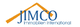Logo von JIMCO Immobilien International mit blauem Text und orangenem Dach.